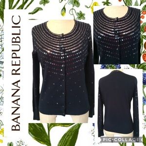 Banana Republic Navy Sequin Cardigan NWT!